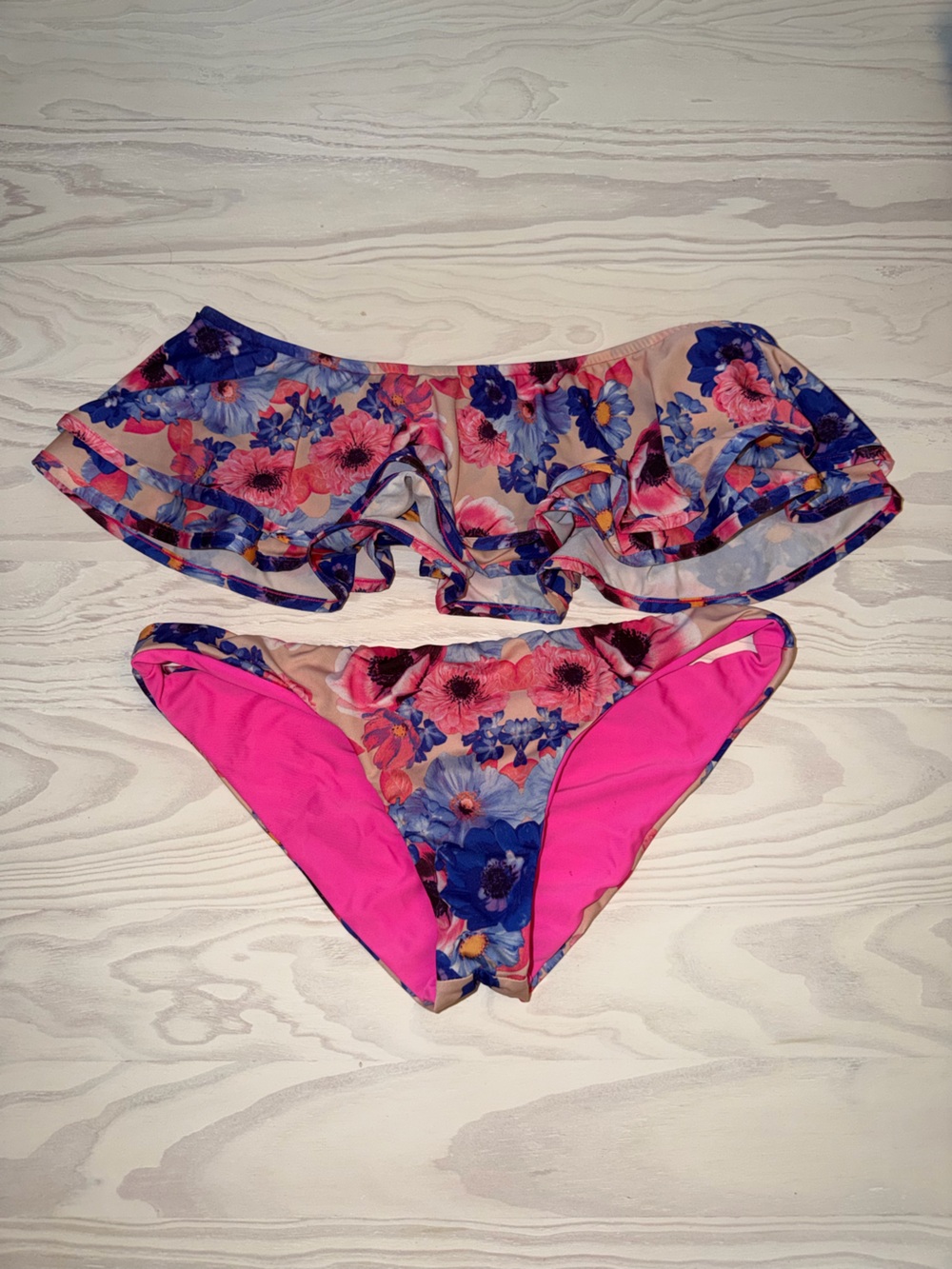Zinke Pink & Blue Floral Kids One-Piece Swimsuit